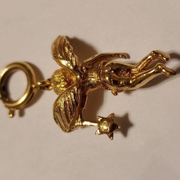 KIRK'S FOLLY Charm,goldtone, EUC 4" drop,stamped behind star,Pixie Collection - Picture 2 of 4